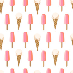 Seamless pattern with ice cream