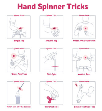 Hand spinner trick vector illustration