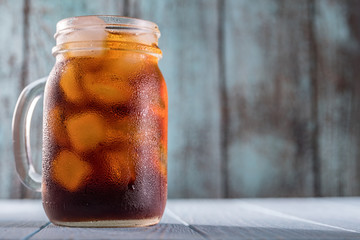 Cold brew coffee in mason jar