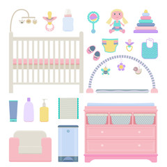 Vector set of baby objects - 159298447