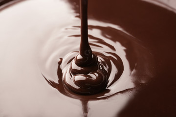Delicious melted chocolate, closeup