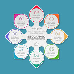 Vector infographic template, 8 options.