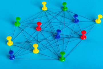 Network with pins