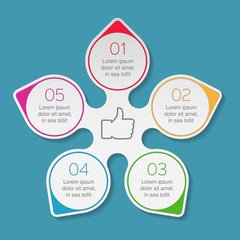 Fototapeta premium Vector infographic template, 5 options.