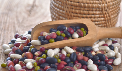 grains mix beans on the table