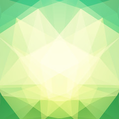 Background made of yellow, white, green triangles. Square composition with geometric shapes. Eps 10