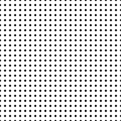 Polka dot pattern. Vector seamless texture. Abstract black & white geometric backdrop with tiny circles and spots, regular grid. Simple monochrome repeat background. Modern decorative design element