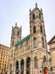 Fototapeta na wymiar Notre-Dame Basilica of Montreal in Canada
