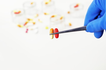 different medicines on table