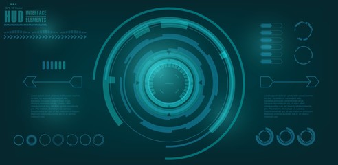 Futuristic virtual graphic touch user interface, HUD