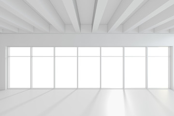 Obraz na płótnie Canvas Empty white room interior office. 3d rendering.
