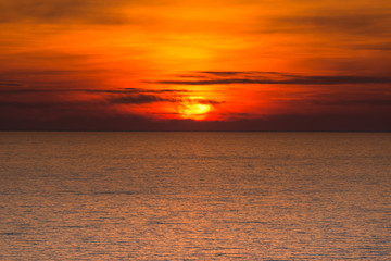 Colorful cloudy sunset at mediterranean sea