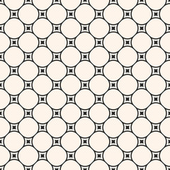Vector geometric texture, monochrome seamless pattern with circular lattice, mesh, smooth shapes, thin lines. Subtle abstract repeat background. Circles pattern. Design for prints, textile, home decor