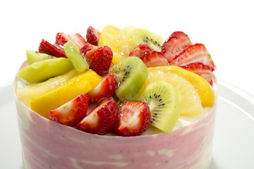 Cake with Fruits Isolated