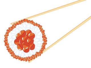 Chopsticks Holding Sushi