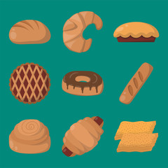 Cookie cakes isolated tasty snack delicious chocolate homemade pastry biscuit vector illustration