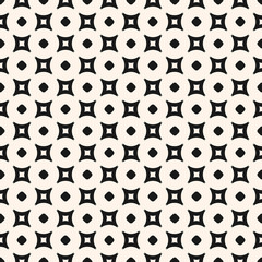 Simple geometric seamless pattern, vector minimalist monochrome texture with small circles and ounded squares. Modern abstract repeat background. Design element for prints, fabric, cloth, web