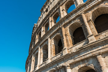 Fototapeta premium Close up detail on the wall of the Colosseum, Rome