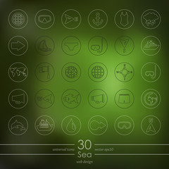 Set of sea icons