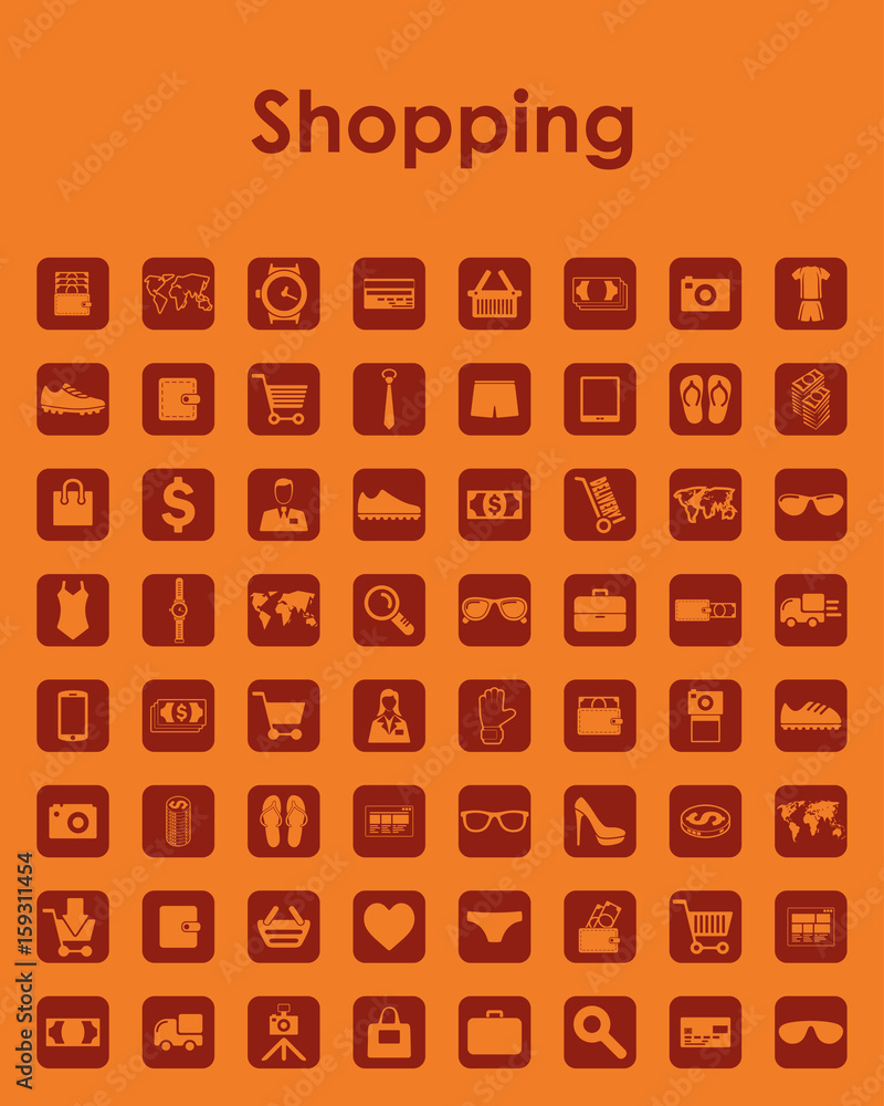 Wall mural set of shopping simple icons