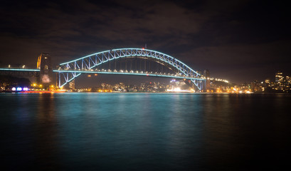Plakat the Harbour Bridge in Sydney at Night, Australia