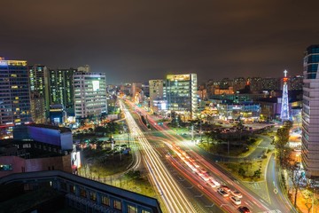 Fototapeta na wymiar city skyline, seoul night, korea 