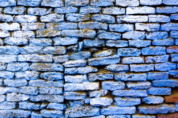 Blaue Ziegelwand