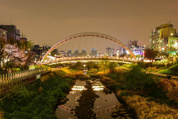 city night skyline seoul  korea