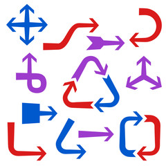 Arrow sign set. Isolated on white background. Vector illustration.