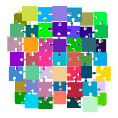 Jigsaw puzzle. Disconnected puzzle.