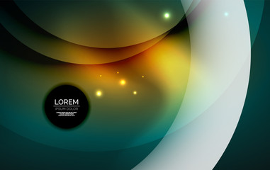 Overlapping circles on glowing abstract background