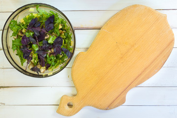 Vegetarian salad with fresh vegetables. Healthy food.