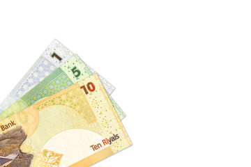 some qatari riyal bank notes background