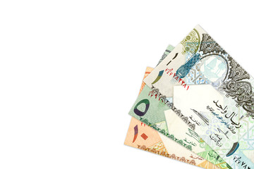 some qatari riyal bank notes background