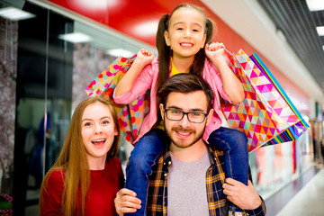 Happy family shopping