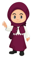 Muslim girl in purple costume