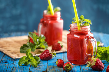 Cold strawberry smoothie