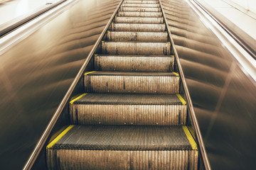 Steps of the escalator in the metro