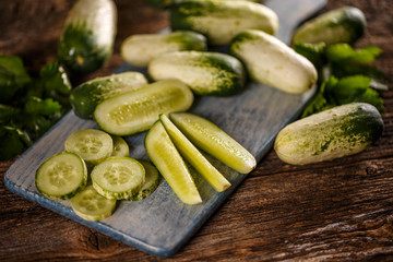 Fresh organic cucumbers