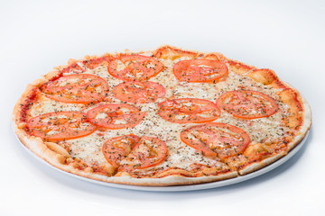 Delicious Italian margarrita pizza.
