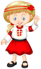 Ukraine girl in traditional clothes
