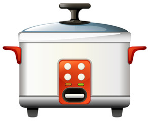 Rice cooker on white background
