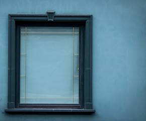 Closed Green Window With Green Frame