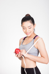 beautifu young asian girl eating healthy