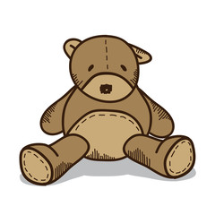 Little brown teddy bear, children toy concept