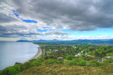 Fototapeta na wymiar The view from Killiney Hill in Dublin, Ireland.