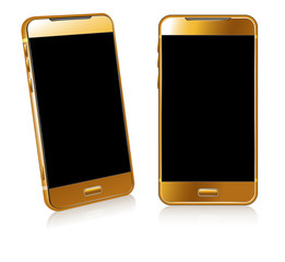 Gold  Phone Cell Smart Mobile