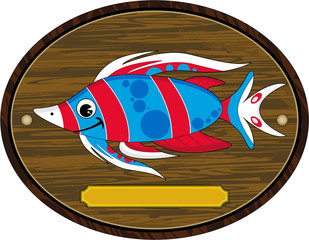 Cartoon Tropical Fish on Mount - 159323628