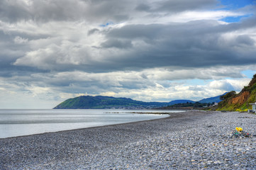 The view of the Killiney Beach in Dublin, Ireland.