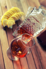 brandy alcohol set glass and carafe